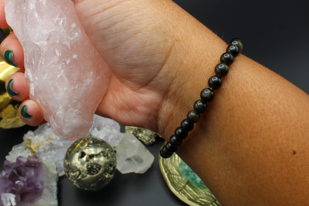Golden Sheen Obsidian Bracelet - Things That Rock