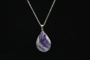 Chevron Amethyst Pendant Necklace