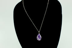 Chevron Amethyst Pendant Necklace